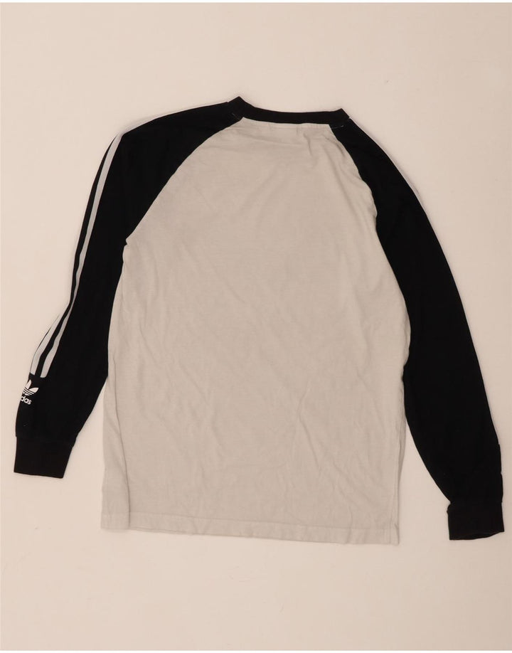 Adidas Herre Grafisk Top Langærmet Medium White Colourblock Bomuld