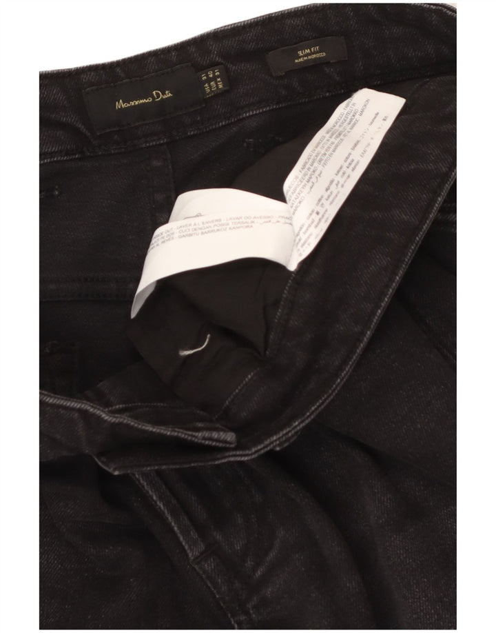 Massimo Dutti Herre Slim Jeans EU 40 Medium W31 L31 Sort Bomuld