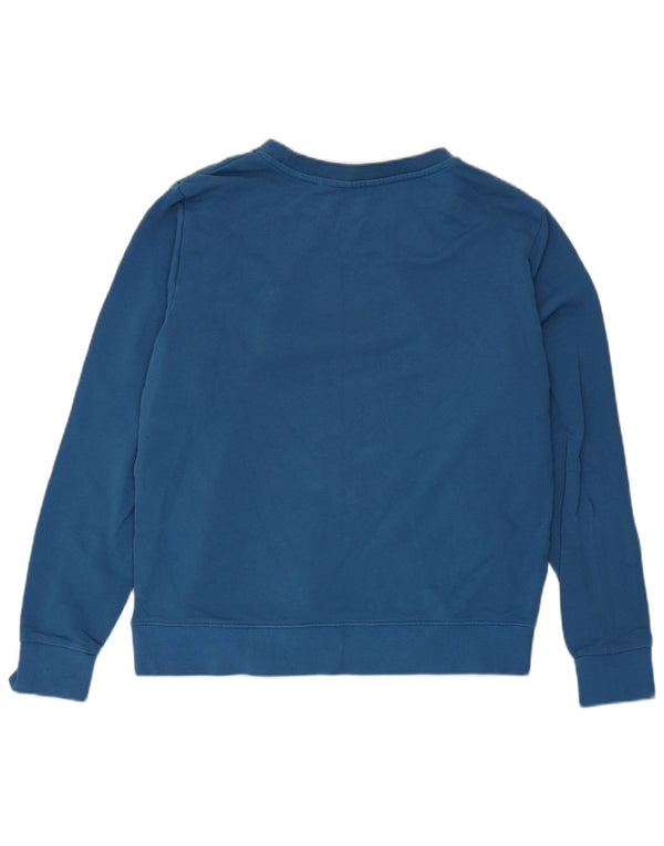 Wrangler Dame Grafisk Sweatshirt Jumper UK 14 Medium Blue Bomuld