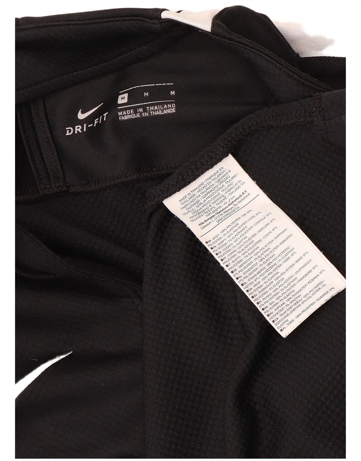 NIKE Herre Dri Fit Pullover med lynlås-hals Træningsdragt Top Medium Sort Colourblock