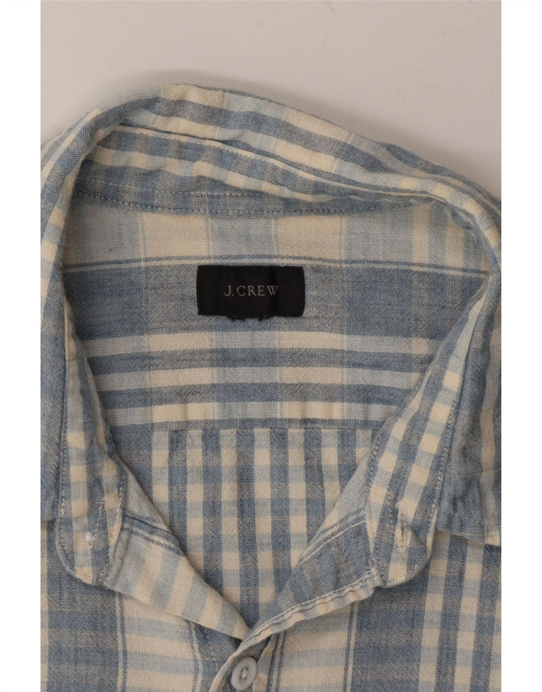 J. CREW Mens Shirt Medium Blue Check Cotton Vintage J. Crew and Second-Hand J. Crew from Messina Hembry 