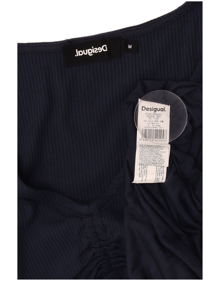 Desigual Kvinder Abstrakt A-Line Kjole UK 12 Medium Blue Viscose