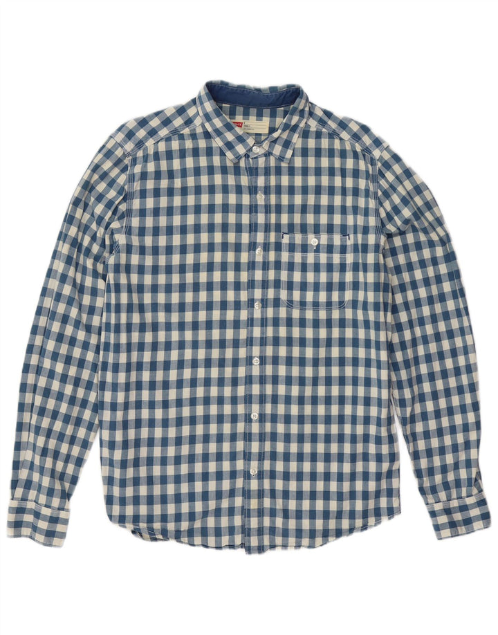 Levi's Herre Standard Fit skjorte Medium Blue Gingham Cotton