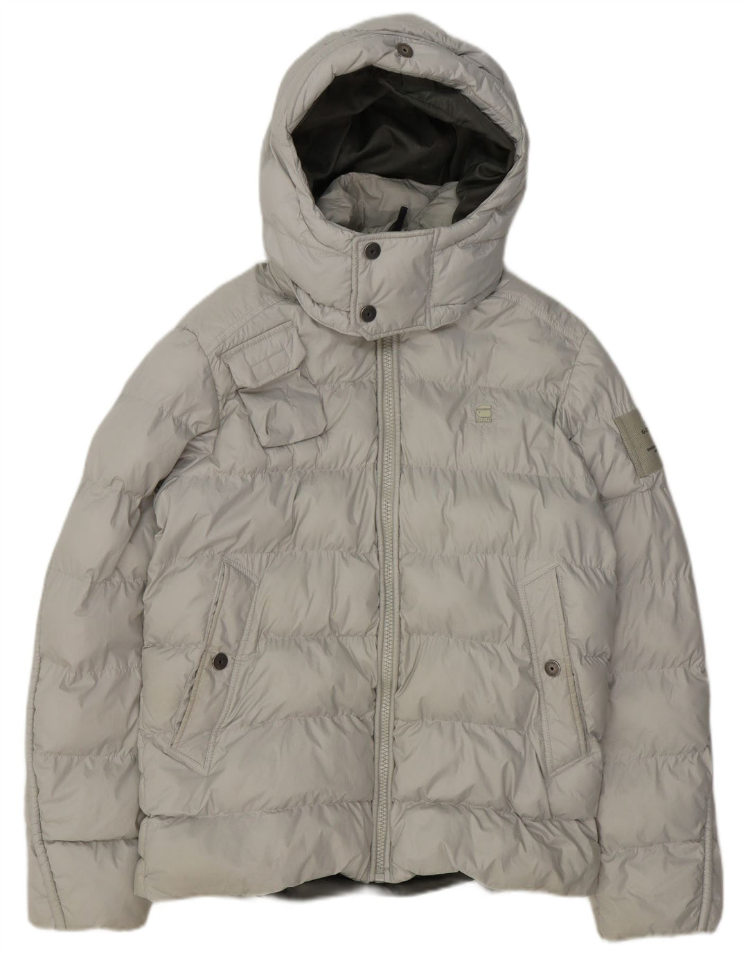G-STAR Polstret jakke med hætte til mænd UK 38 Medium Grå Polyester