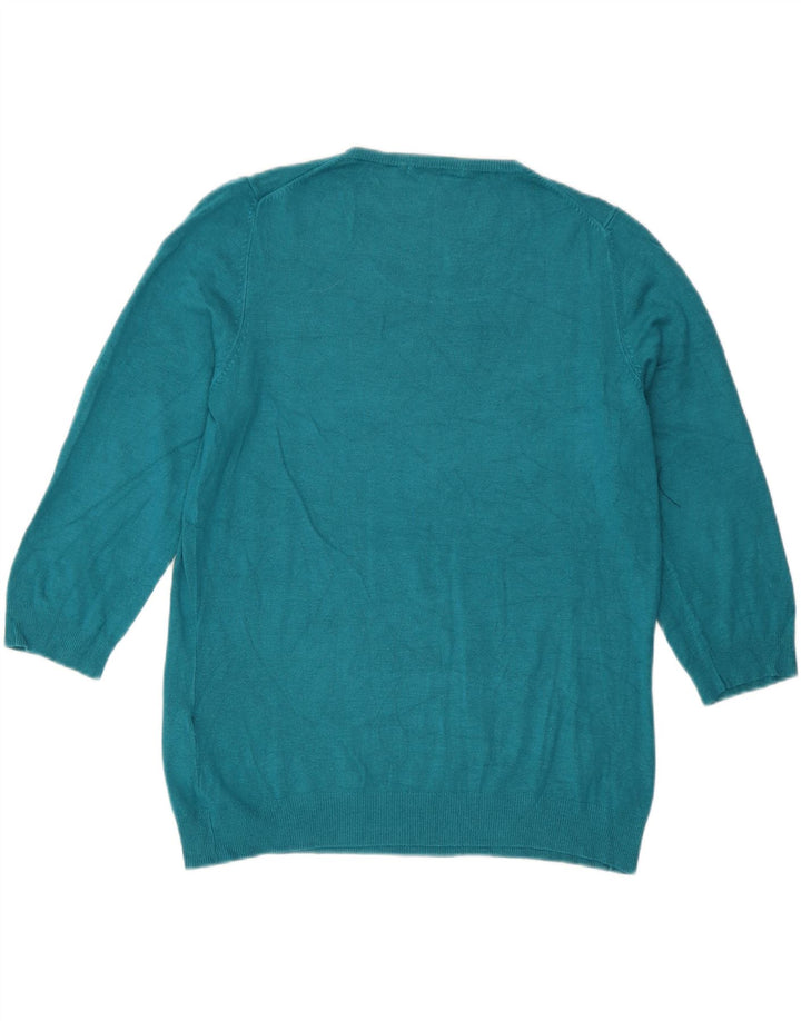 Marks & Spencer Dame Boat Neck Jumper Sweater UK 16 Stor turkis