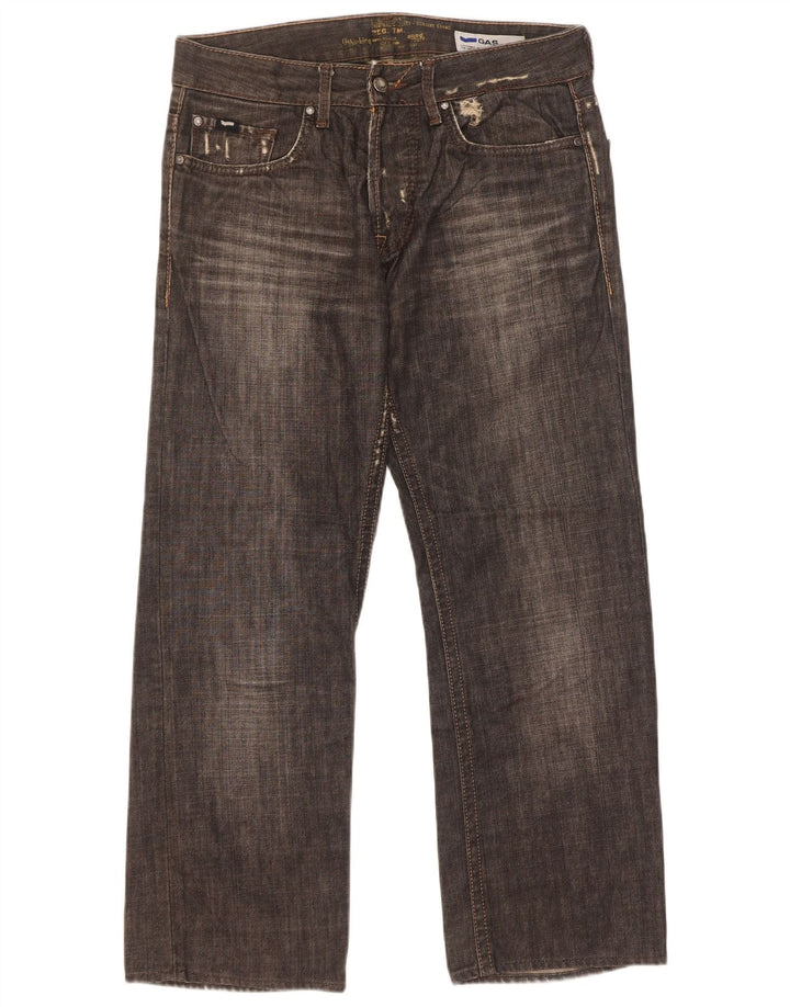 Gas Straight Jeans til mænd W31 L27 sort bomuld