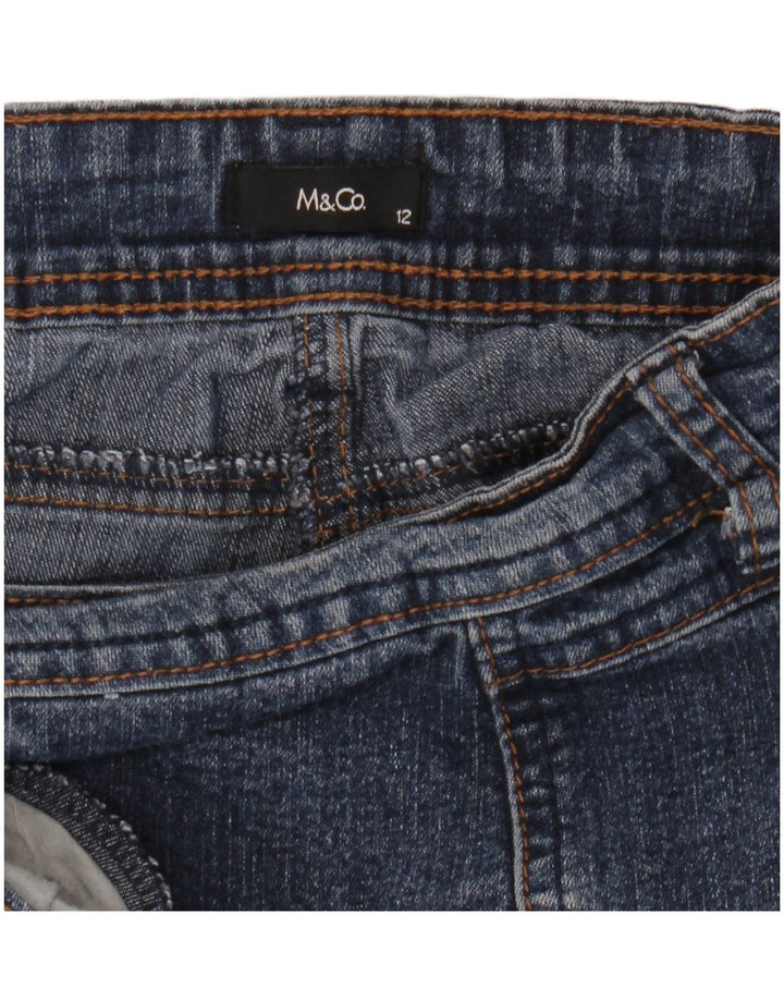 M&Co Dame Denim Bermuda Shorts UK 12 Medium W32 Blå Bomuld