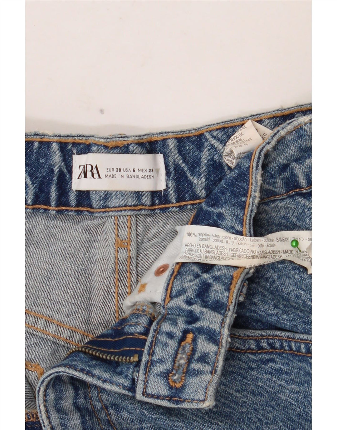 ZARA denimshorts til kvinder EU 38 Small W28 Blue Cotton