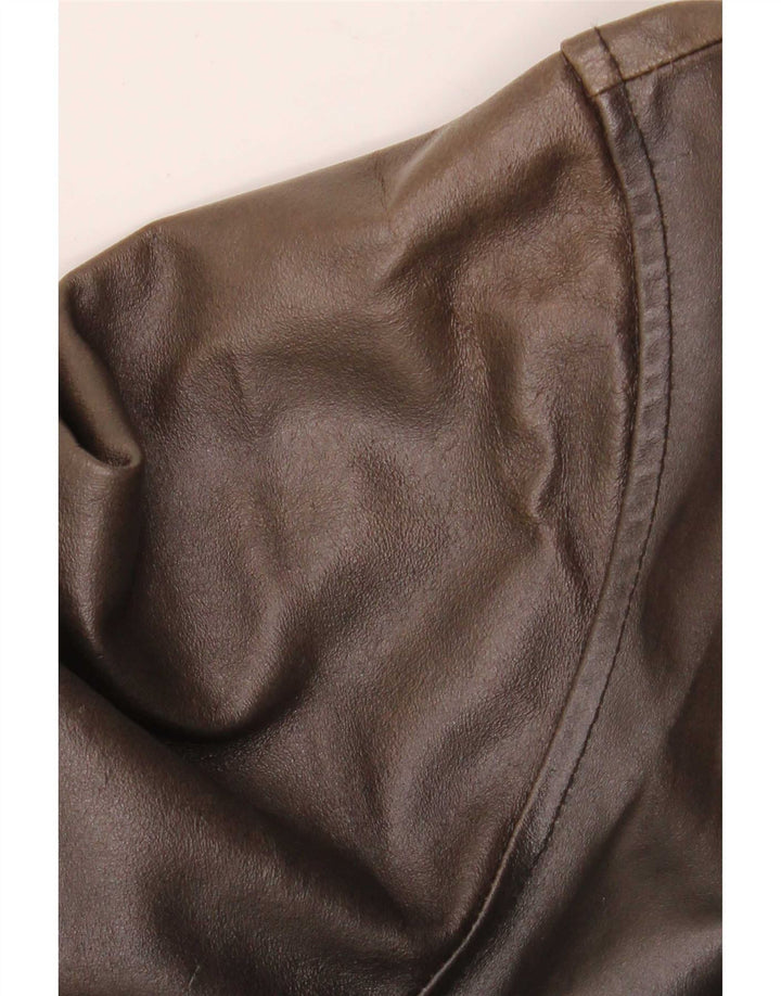 Metropolitan Herre Hooded Læderfrakke IT 54 2XL Brun