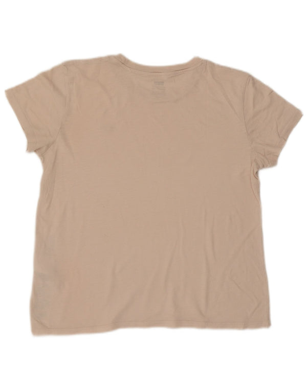Levi's Womens Perfect Crew T-Shirt Top UK 14 Medium Beige Bomuld