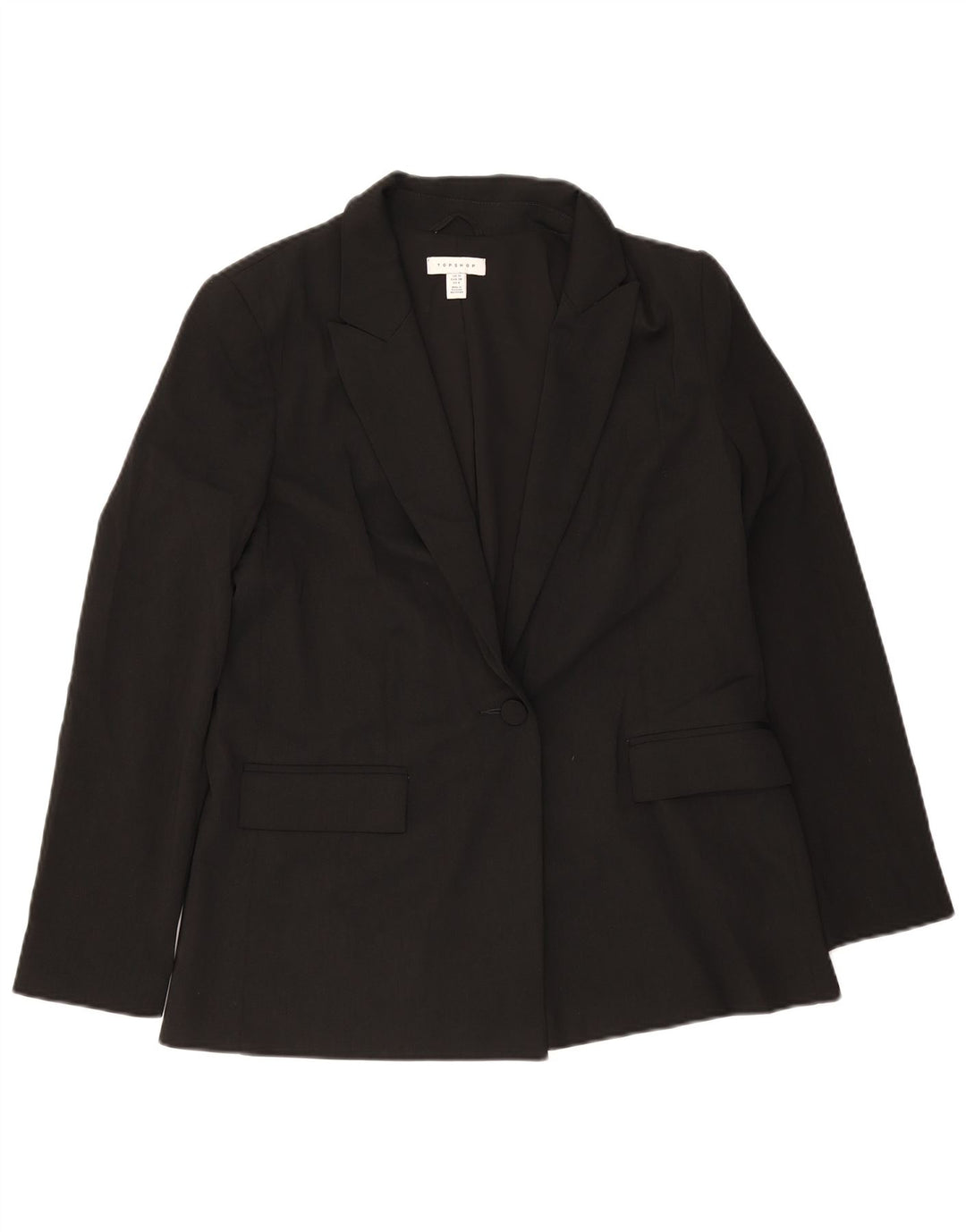 Topshop Dame 1 Knap Blazer Jacket UK 10 Small Black Polyester