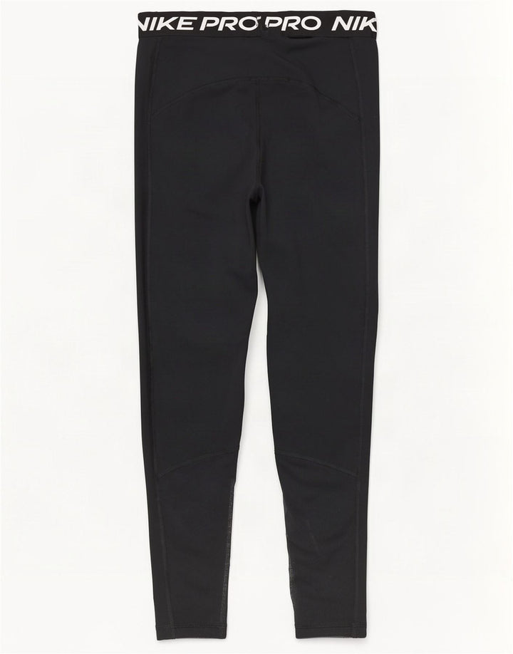 Nike Dame Dri Fit Graphic Crop Leggings UK 12 Medium Black Polyester