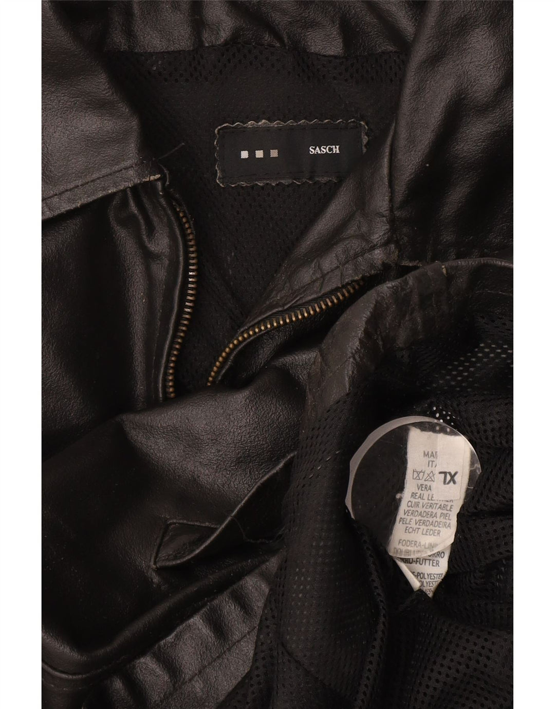 Vintage herre læderjakke UK 42 XL sort læder