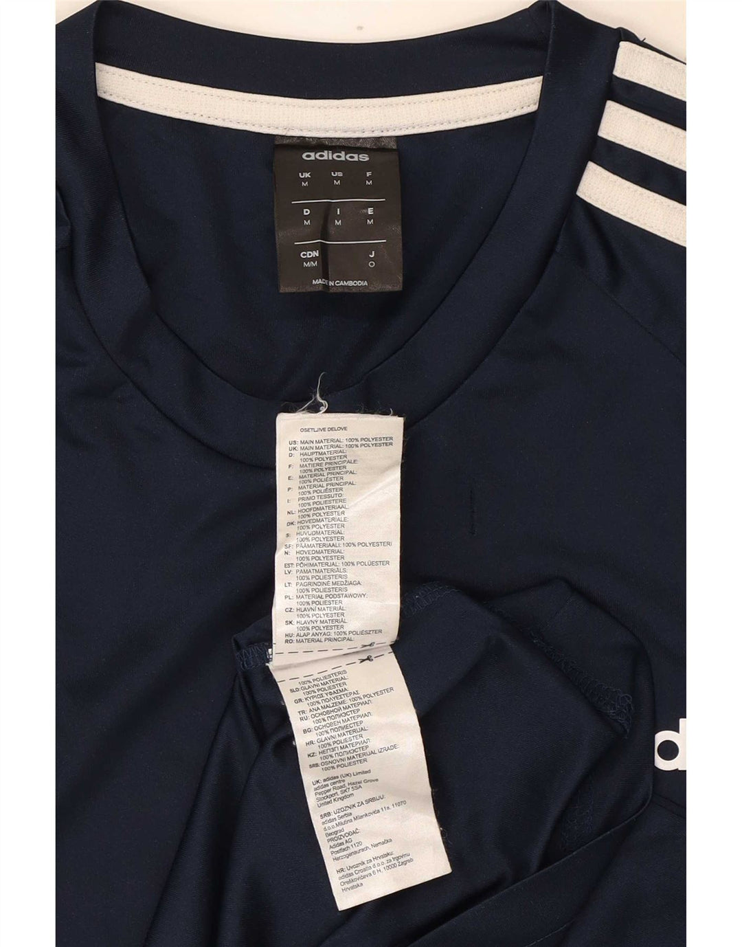Adidas Herre Climalite T-Shirt Top Medium Marineblå Polyester