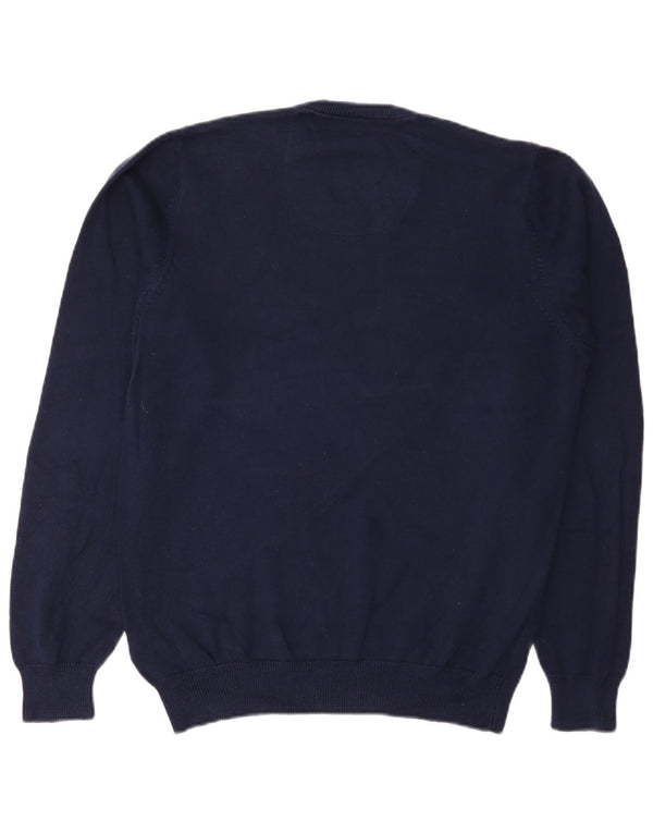 Marks & Spencer Mens Regular Fit V-Neck Jumper Sweater Medium Navy Blue