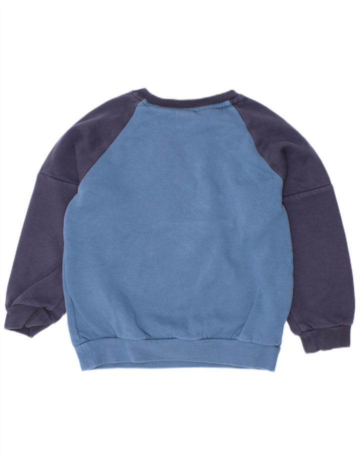 Adidas Boys Grafisk Sweatshirt Jumper 2-3 år Navy Blue Colourblock