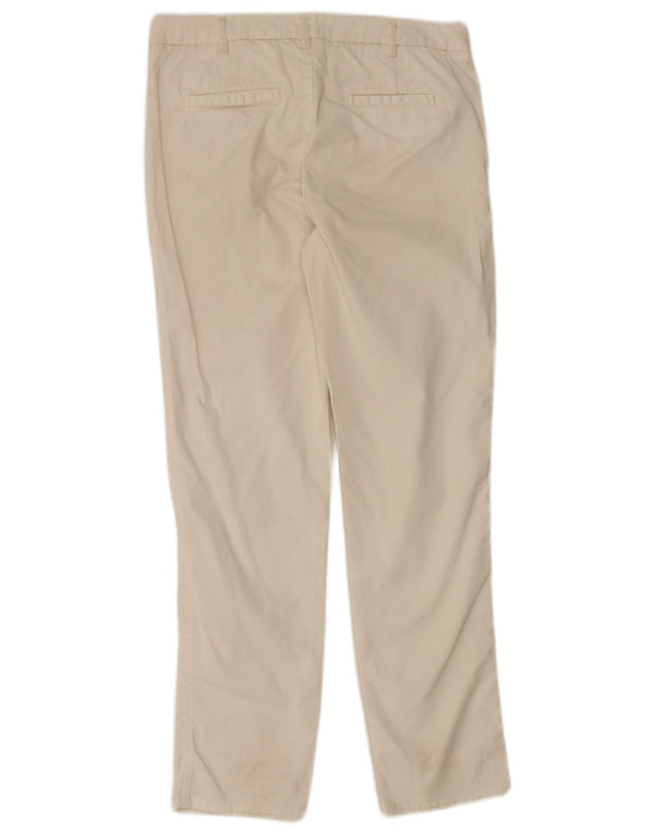 Benetton Womens Slim Chino Trousers UK 10 Small W32 L28 White Cotton