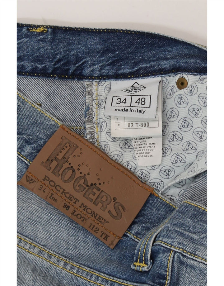 Roy Rogers Herre Straight Jeans IT 48 Medium W34 L35 Blå Bomuld