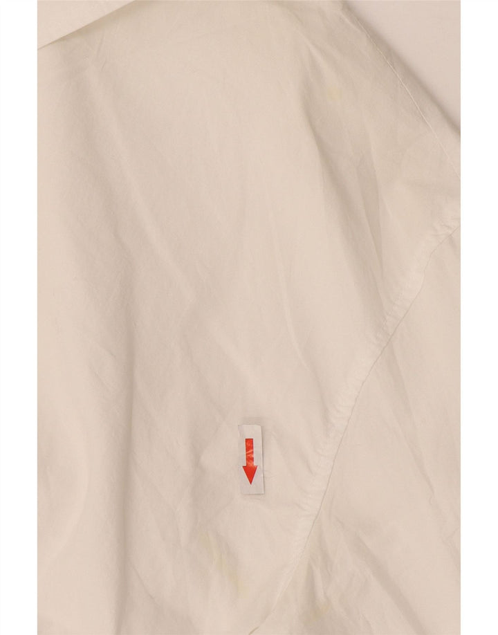 Zara Womens Crop Shirt Bluse UK 16 Medium White Bomuld