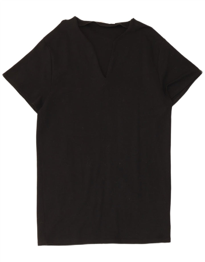 Zara Dame T-Shirt Kjole UK 14 Medium Sort
