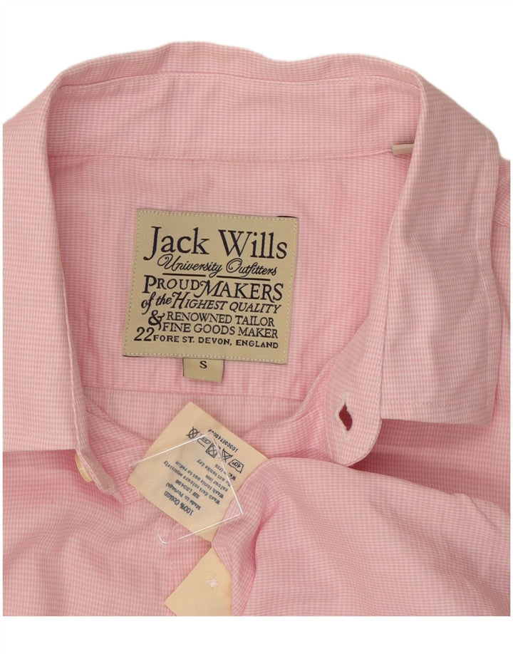 Jack Wills Herreskjorte Lille Pink Houndstooth Bomuld