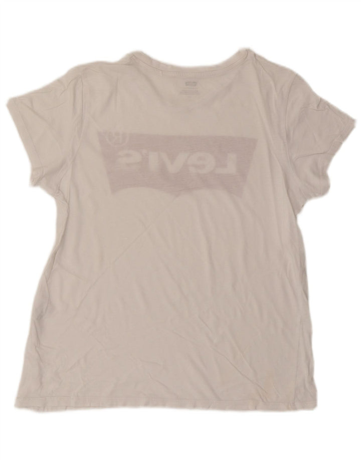 LEVI'S Grafisk T-Shirt Top til kvinder DK 16 Stor Hvid
