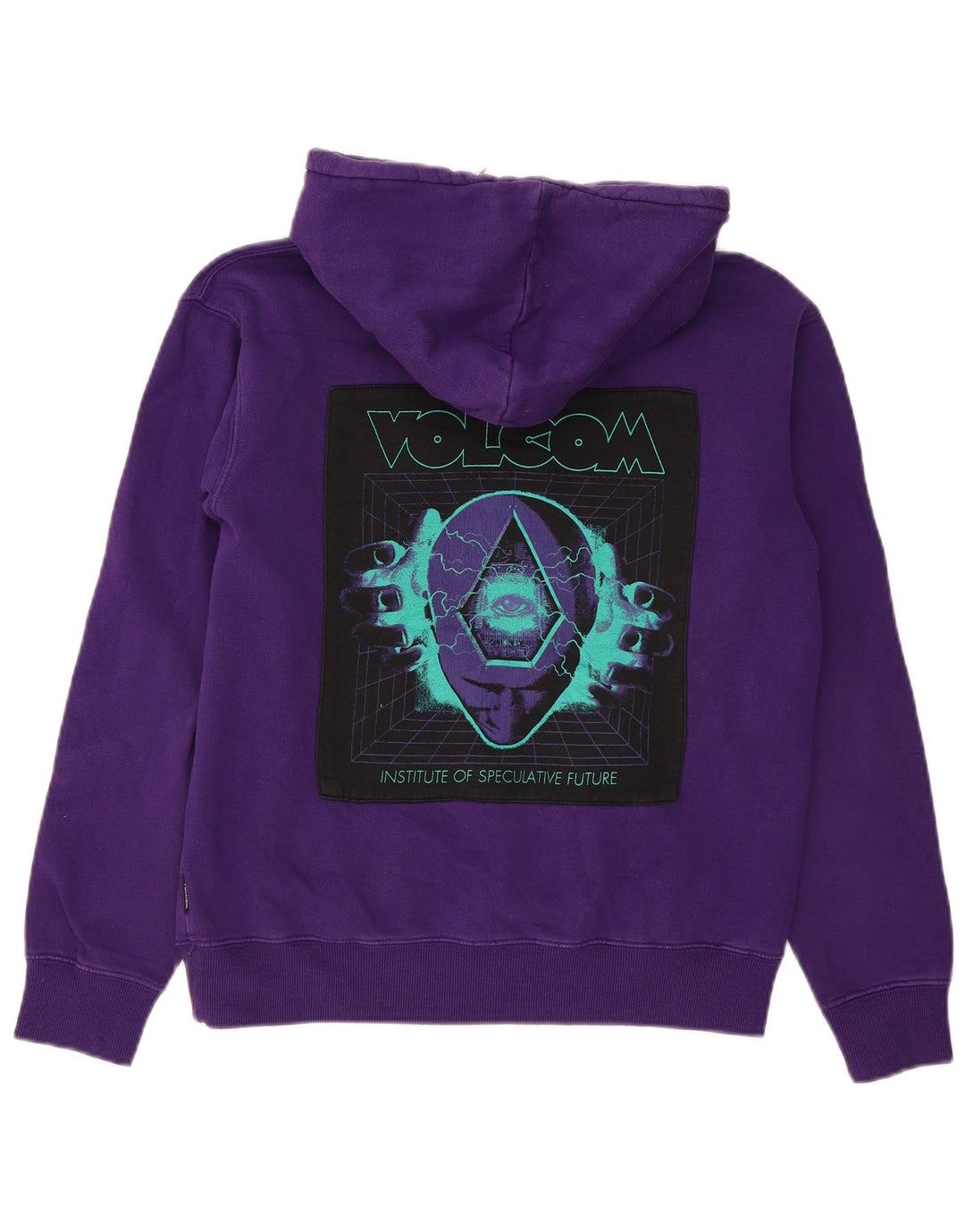 VOLCOM Grafisk Oversized Hoodie Jumper til kvinder UK 10 Lille Lilla