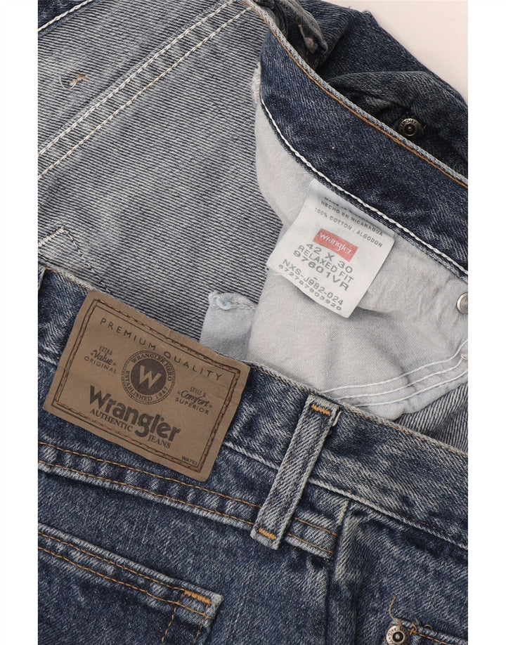 Wrangler Herre Relaxed Fit Tapered Jeans W42 L30 Blå Bomuld