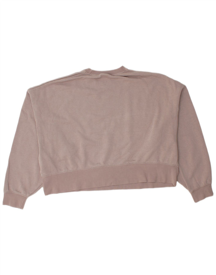 Nike Womens Crop Oversized Sweatshirt Jumper UK 14 Medium Pink Bomuld