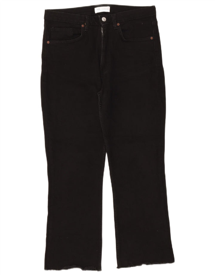 Zara Dame High Waist Bootcut Jeans EU 40 Medium W30 L26 Sort