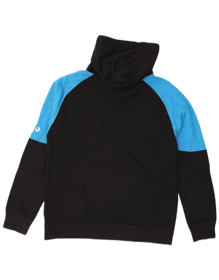 CONVERSE Grafisk hættetrøje til mænd Medium Sort Colourblock Bomuld