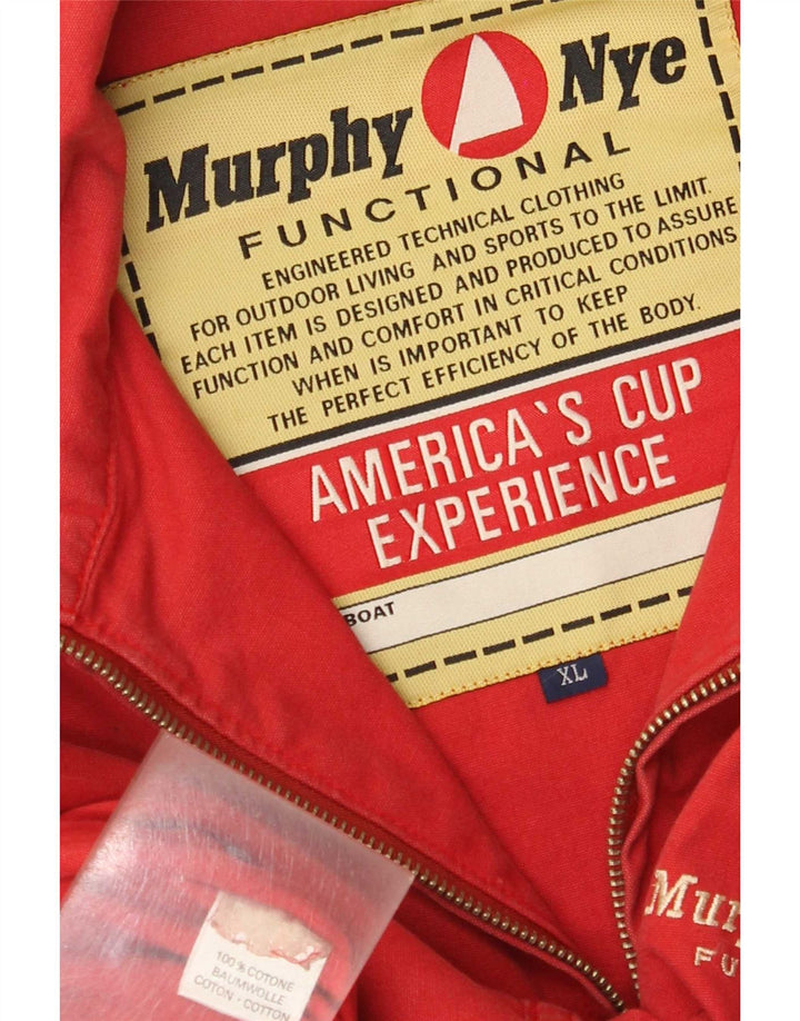 Murphy & Nye Herre Windbreaker Jacket UK 42 XL Rød Bomuld