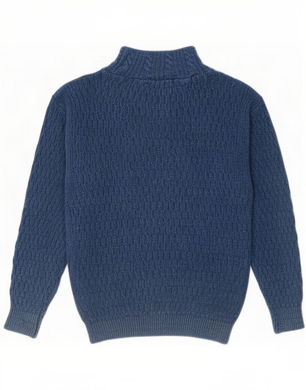 Blue Willi's Mens Turtle Neck Jumper Sweater Large Flecked Cotton