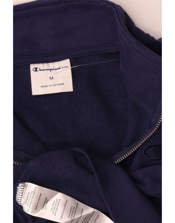 Champion Herre Zip Neck Sweatshirt Jumper Medium Navyblå Bomuld