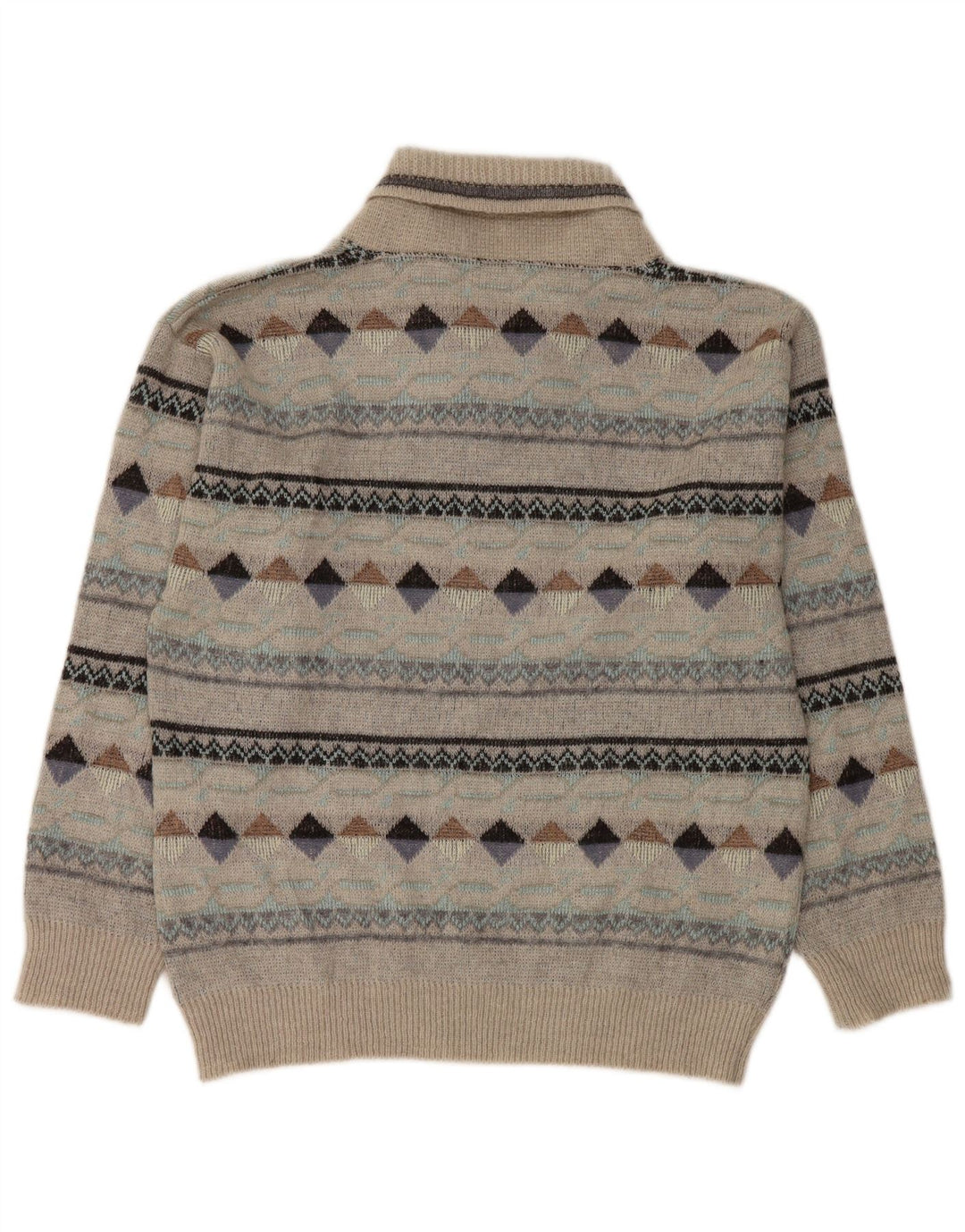 Vintage Herre sjalhalstrøje IT 50 Medium Grey Argyle/Diamond