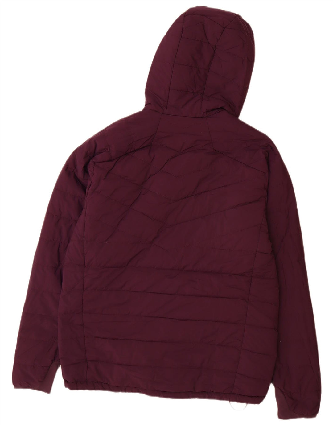 Eddie Bauer Herre Hætte Vendbar Jakke UK 38 Medium Burgundy Nylon