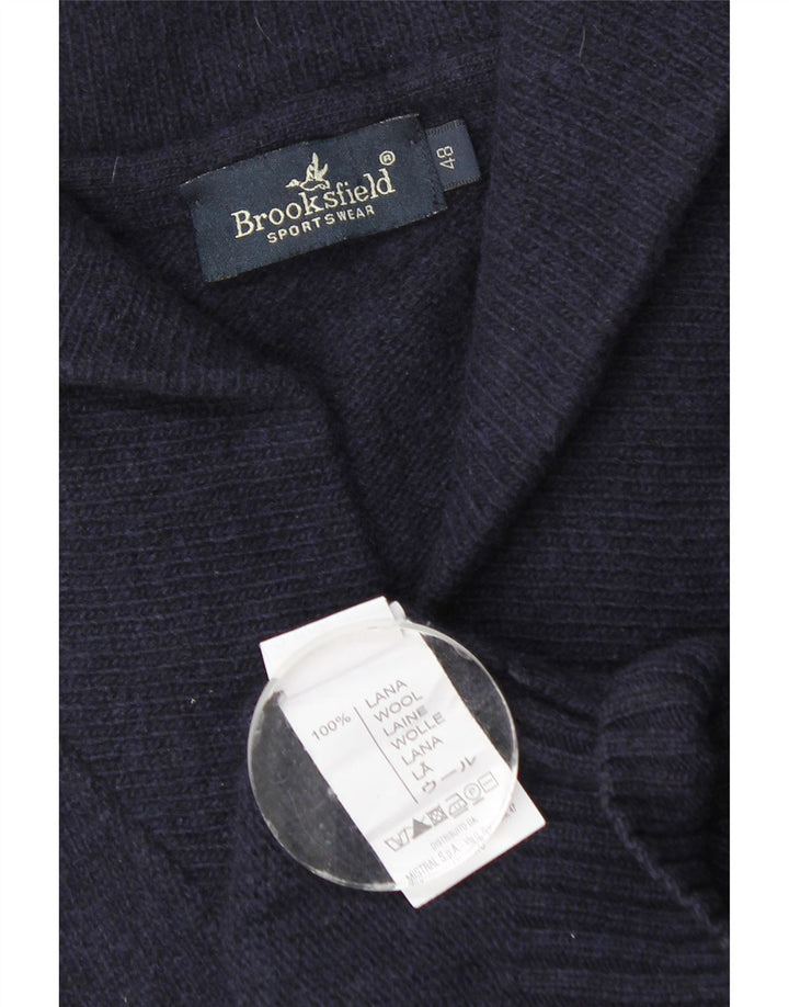 Brooksfield Herre cardigan sweater IT 48 Lille marineblå uld