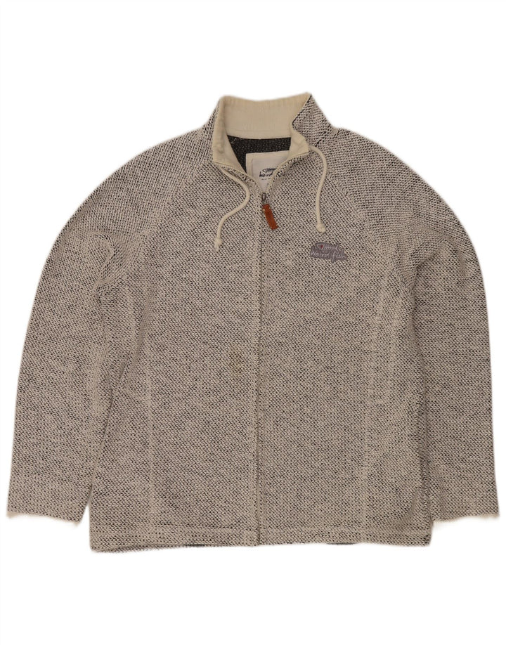 WEIRD FISH Mens Tracksuit Top Jacket Large Grey Cotton