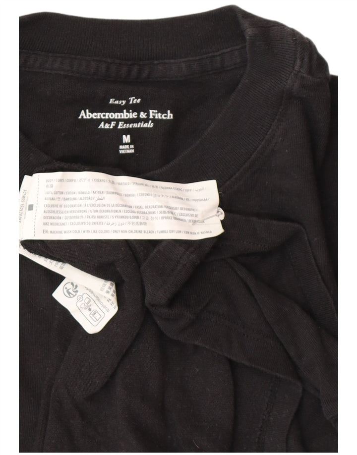 Abercrombie & Fitch Herre T-Shirt Top Medium Sort Bomuld