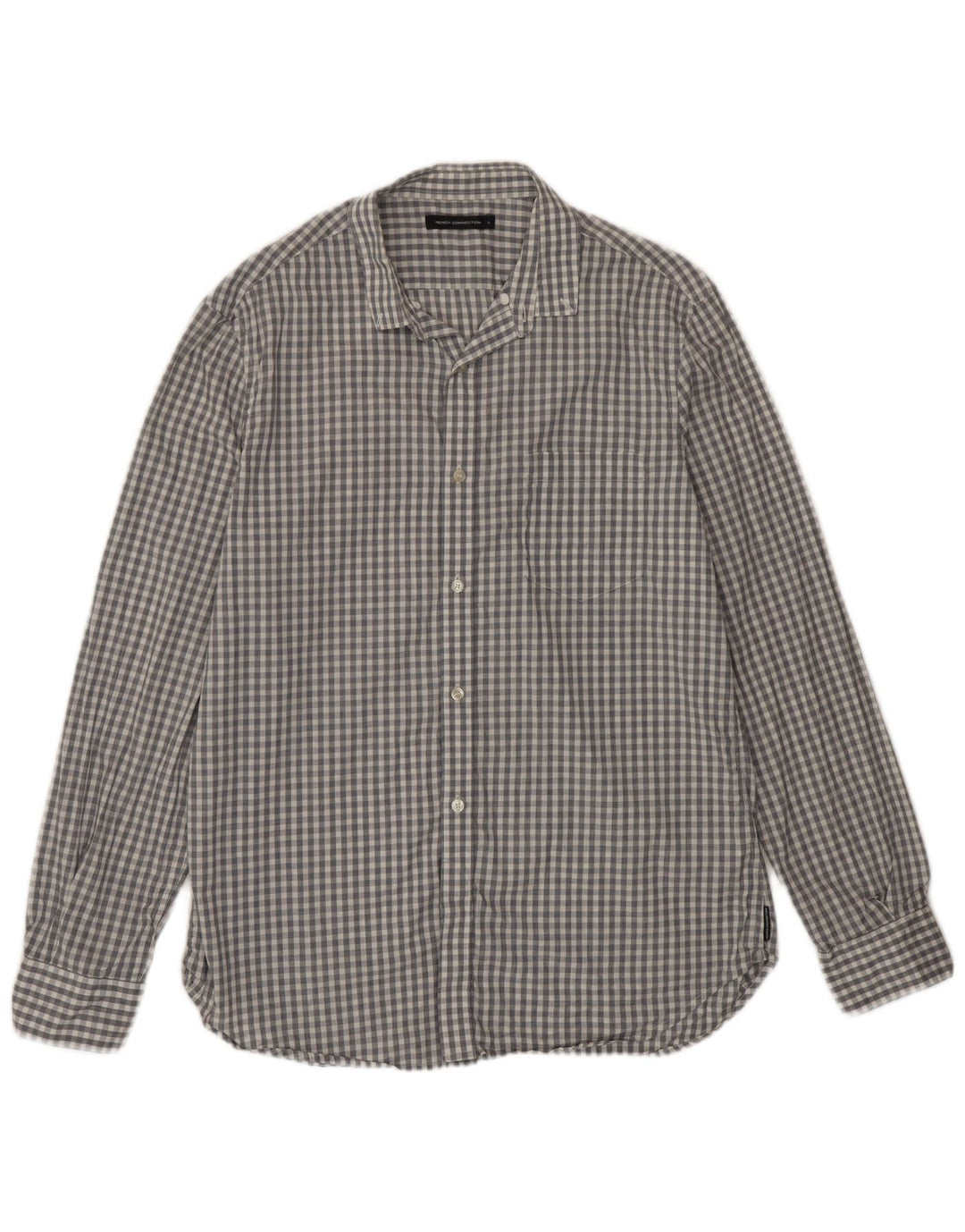 French Connection Herreskjorte Stor Grå Gingham Bomuld