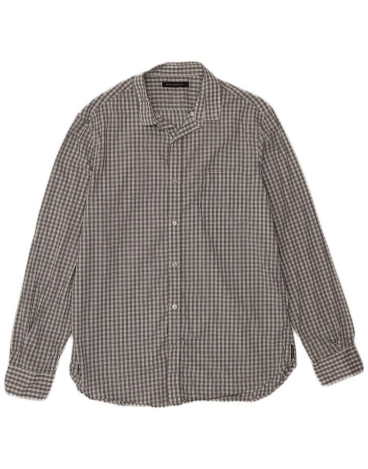 French Connection Herreskjorte Stor Grå Gingham Bomuld