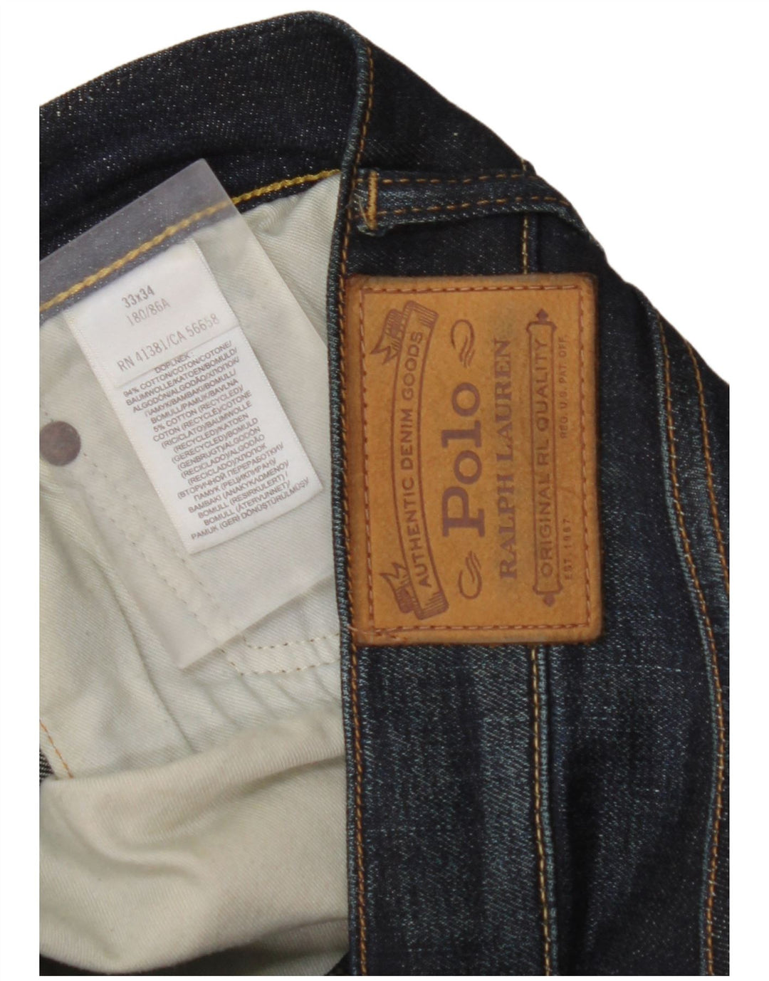 POLO RALPH LAUREN Slim Jeans til mænd W33 L34 Marineblå Bomuld