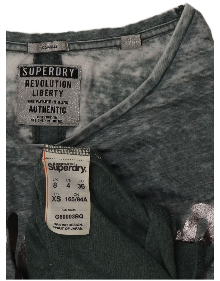 Superdry Kvinder Oversized grafisk Vest Top UK 8 Lille grøn bomuld