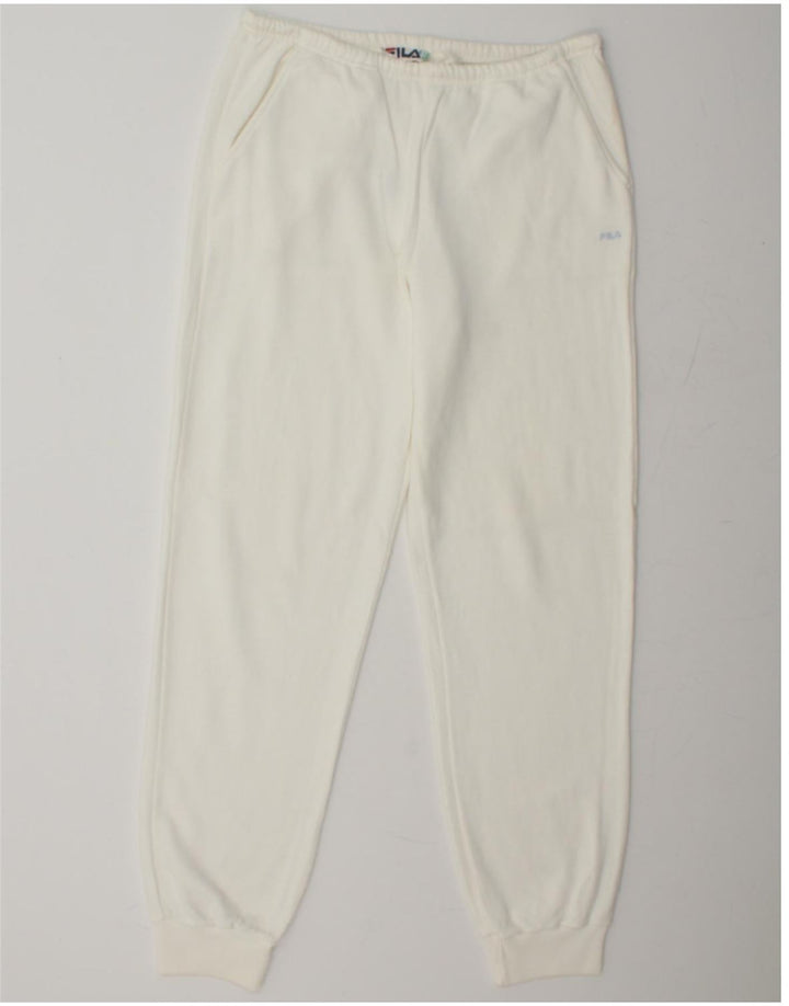 FILA Womens Tracksuit Trousers Joggers IT 44 Medium White Cotton Vintage Fila and Second-Hand Fila from Messina Hembry 