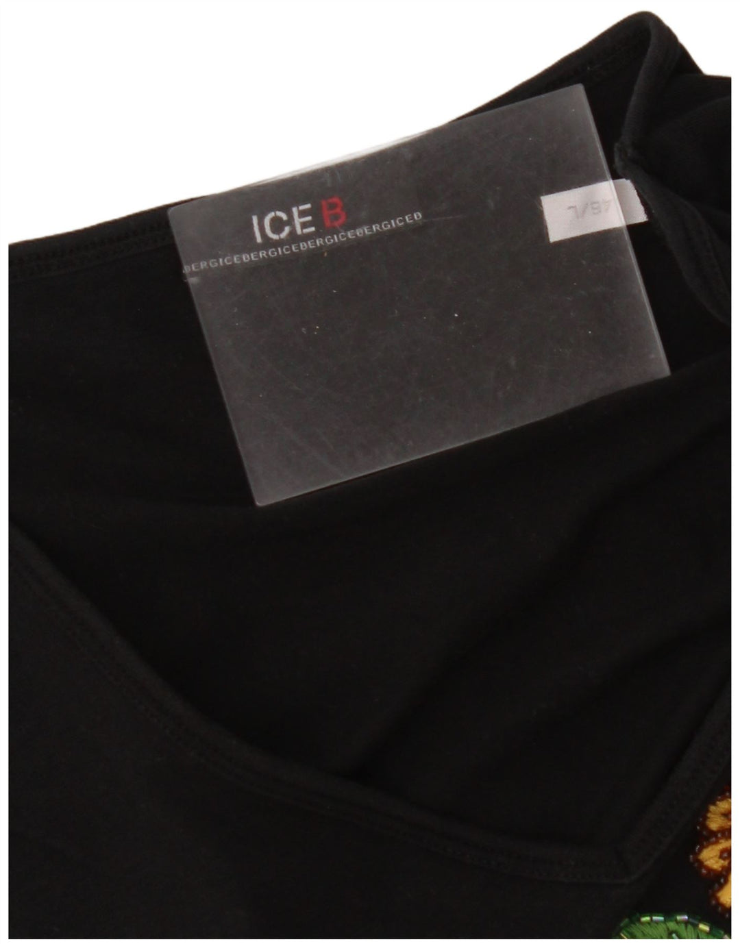 ICEBERG Dame Crop Grafisk Top Langærmet IT 46 Large Black Floral