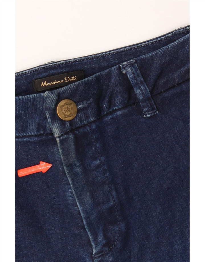 Massimo Dutti Dame Crop Wide Leg Jeans W26 L23 Blå