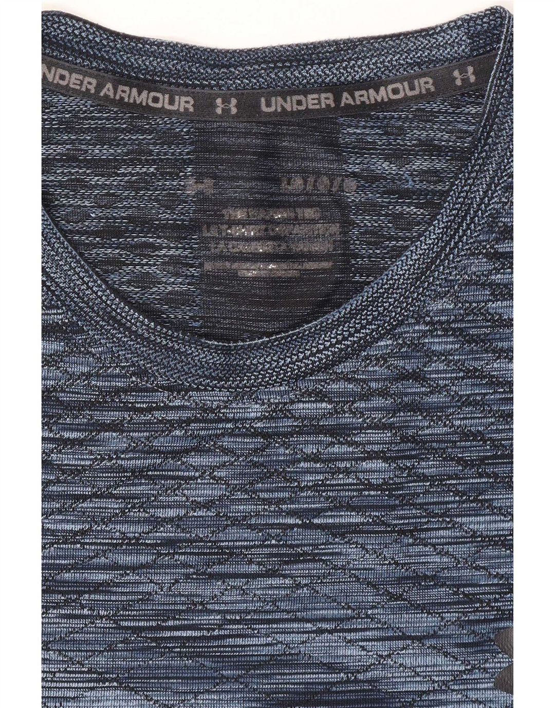 Under Armour Herre T-Shirt Top Stor Blå Flecked Polyester Sports