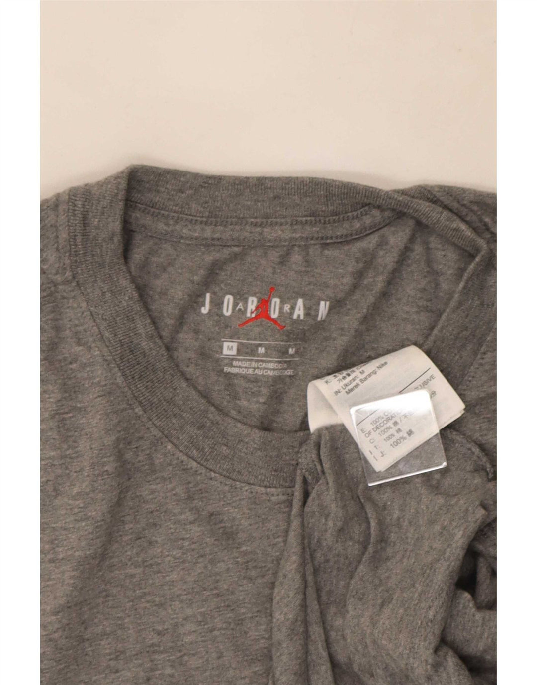 Jordan Herre grafisk T-shirt top mellemgrå bomuld
