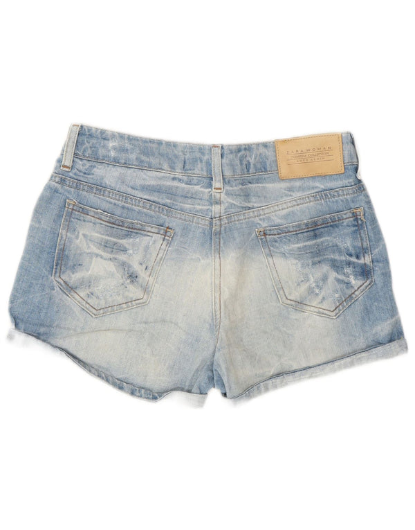 Zara Dame Denim Shorts EU 36 XS W26 Blå