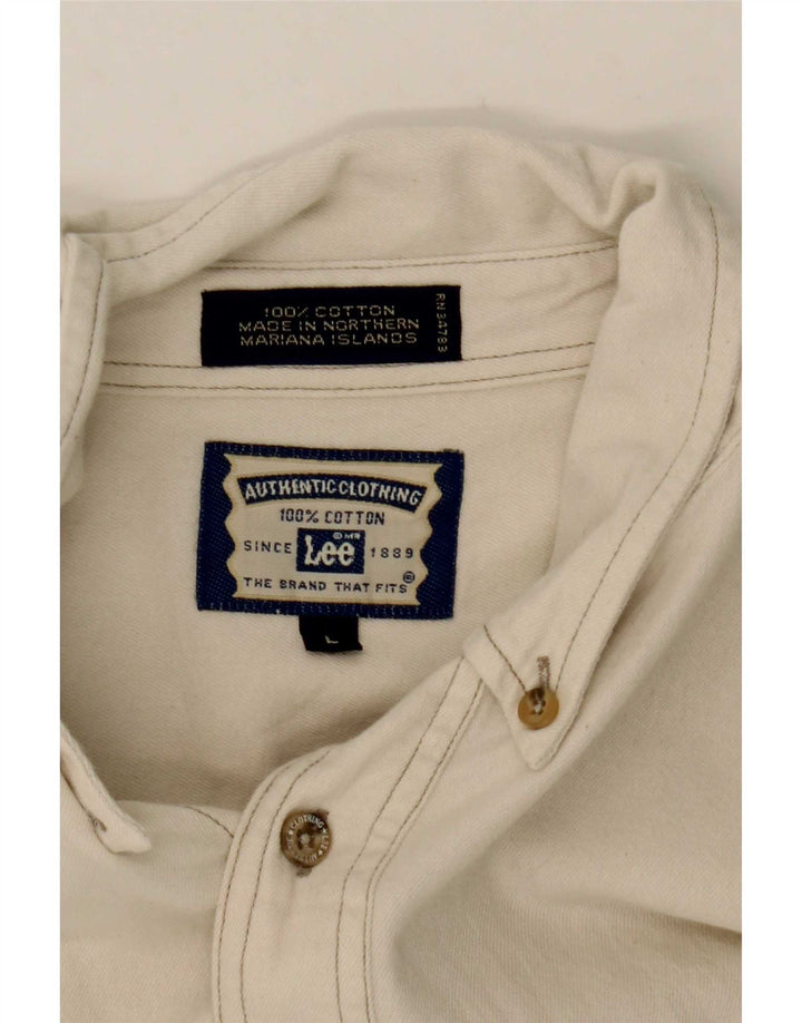 Lee Herre Denim Shirt Large Off White Bomuld
